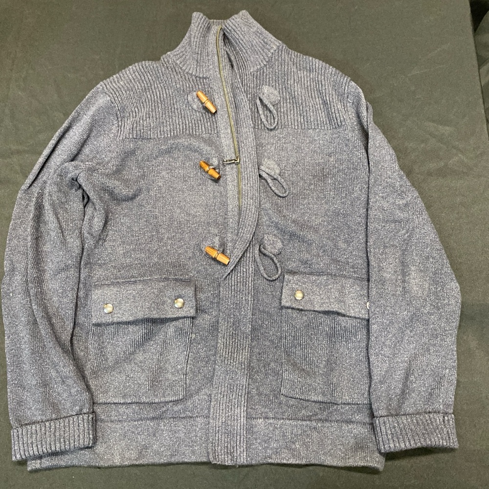 Banana Republic Navy and Gray Knit Sweater